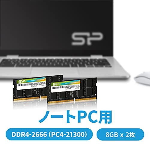 Sillcon-Power 8GBx2 DDR4-2666（PC4 21300） Silicon Power Laptop Memory DDR4-2666 (PC4-21300) 8GB x 2 (16GB
